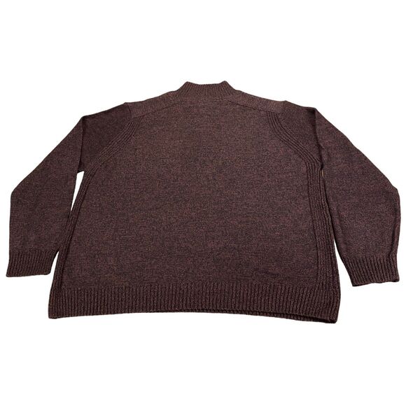 Outdoor Life Sweater Mens XL Brown Knit Cotton Long Sleeve Mock Neck Quarter Zip - Picture 2 of 15